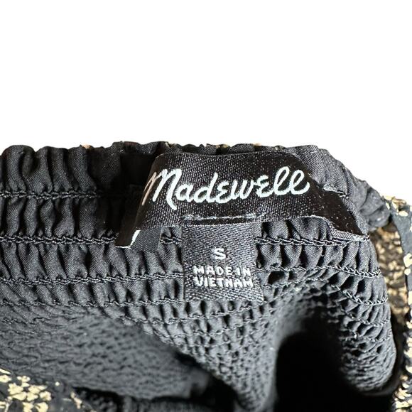 MADEWELL Seersucker Lucie Smocked Button Front Midi Dress Women's Size Small - Picture 7 of 8